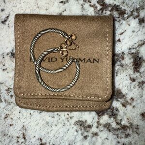 David Yurman Cable Hoop Earrings. 1 inch.